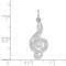 14K White Gold Treble Clef Charm Music Pendant Jewelry 28mm x 10mm